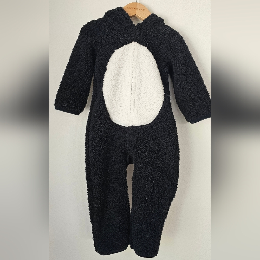 Skunk Costume. Cozy Black and White Kids One Piece